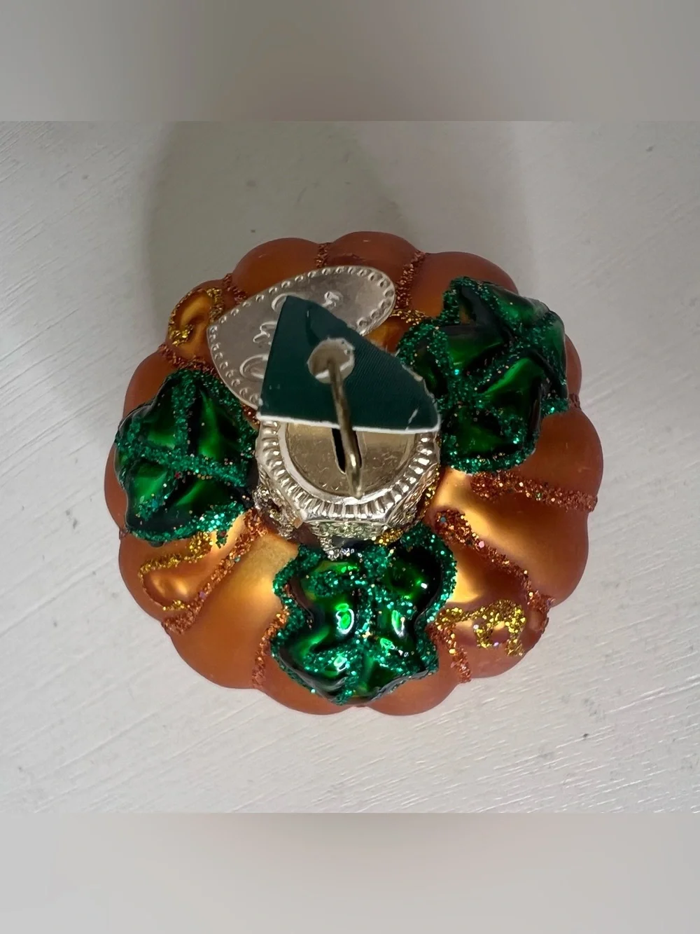 Brand New-Old World Thanksgiving Pumpkin Glass Blown Ornament